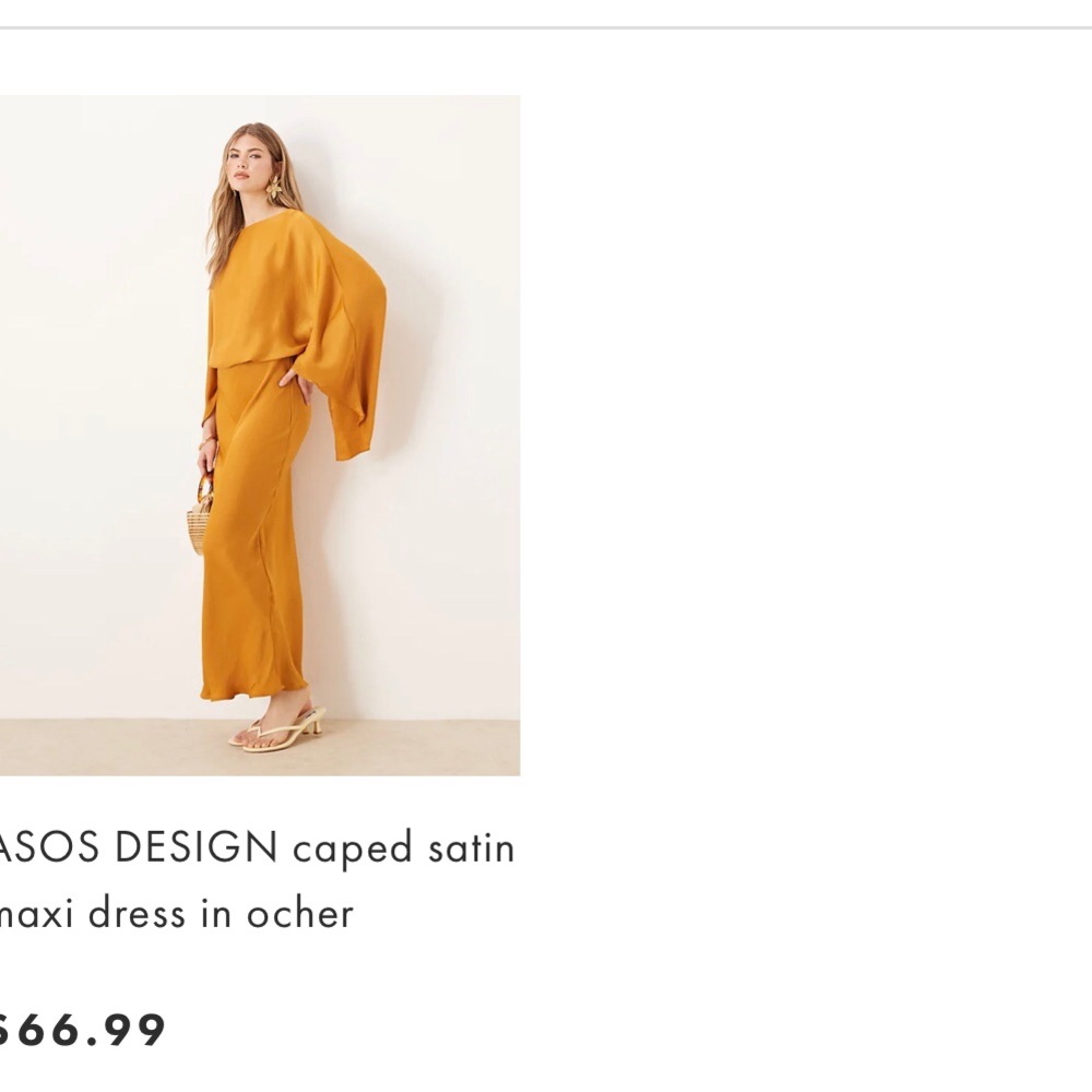 Satin Caped Maxi Dress